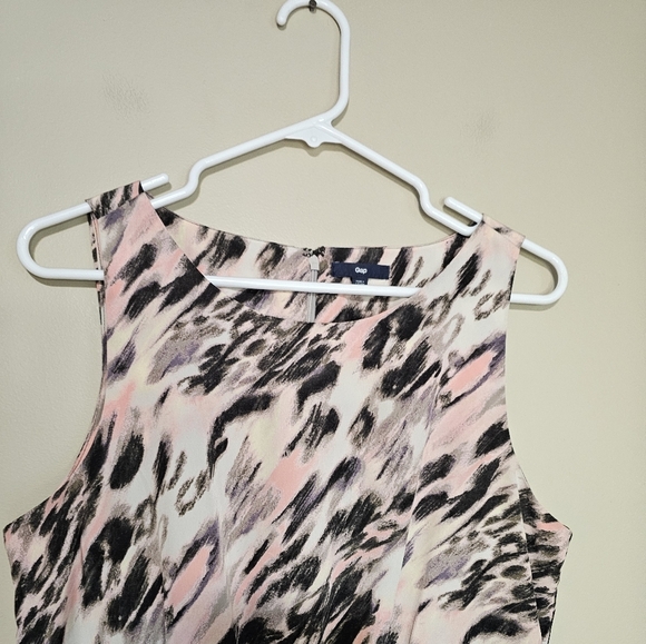 Gap Sleeveless Dress Multicolor Women's Size 8 Cheetah Animal Print Ruched - Picture 3 of 8